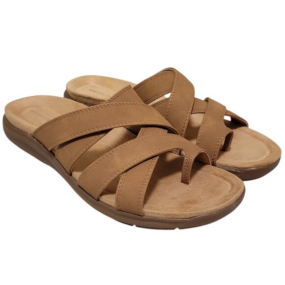 Easy Spirit Women Westly3 Strappy Slide Sandals Size 8M Cognac Medium Brown - Picture 1 of 4